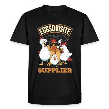 Support local egg traders - Men's Premium Organic T-Shirt - black - Front - Nico (187cm)