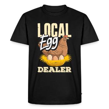 Support local egg traders - Men's Premium Organic T-Shirt - black - Front - Nico (187cm)