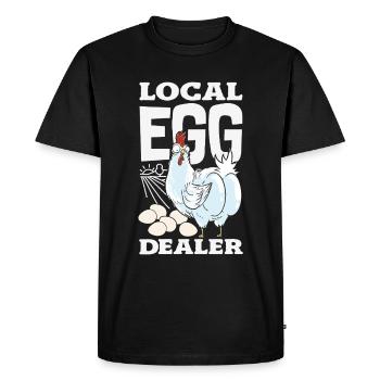 Support local egg traders - Men's Premium Organic T-Shirt - black - Front - Nico (187cm)