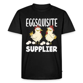 Support local egg traders - Men's Premium Organic T-Shirt - black - Front - Nico (187cm)