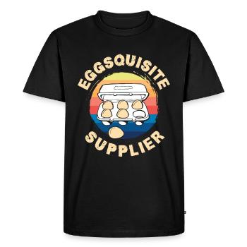 Support local egg traders - Men's Premium Organic T-Shirt - black - Front - Nico (187cm)
