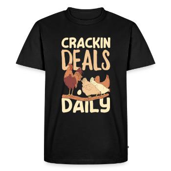 Support local egg traders - Men's Premium Organic T-Shirt - black - Front - Nico (187cm)