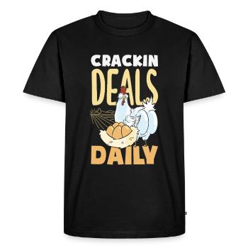 Support local egg traders - Men's Premium Organic T-Shirt - black - Front - Nico (187cm)
