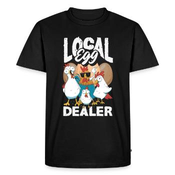 Support local egg traders - Men's Premium Organic T-Shirt - black - Front - Nico (187cm)