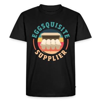 Support local egg traders - Men's Premium Organic T-Shirt - black - Front - Nico (187cm)