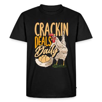 Support local egg traders - Men's Premium Organic T-Shirt - black - Front - Nico (187cm)