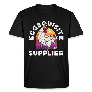 Support local egg traders - Men's Premium Organic T-Shirt - black - Front - Nico (187cm)