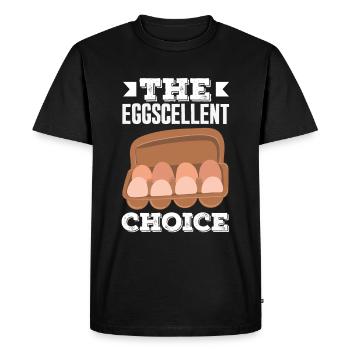 Support local egg traders - Men's Premium Organic T-Shirt - black - Front - Nico (187cm)