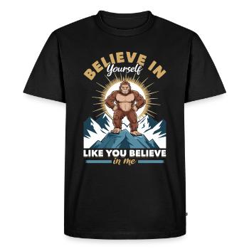 Bigfoot Sasquatch - T-shirt Premium bio Homme - noir - Devant - Nico (187cm)