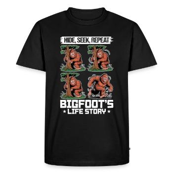 Bigfoot Sasquatch - T-shirt Premium bio Homme - noir - Devant - Nico (187cm)