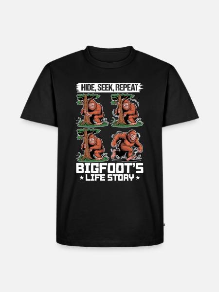 Bigfoot Sasquatch - Männer Premium Bio T-Shirt - Schwarz