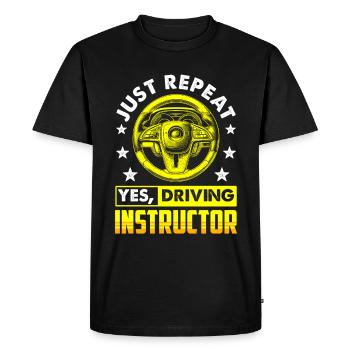 Driving School Driving Instructor - Men's Premium Organic T-Shirt - black - Front - Nico (187cm)