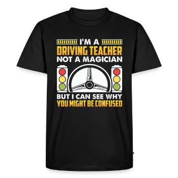 Driving School Driving Instructor - Men's Premium Organic T-Shirt - black - Front - Nico (187cm)