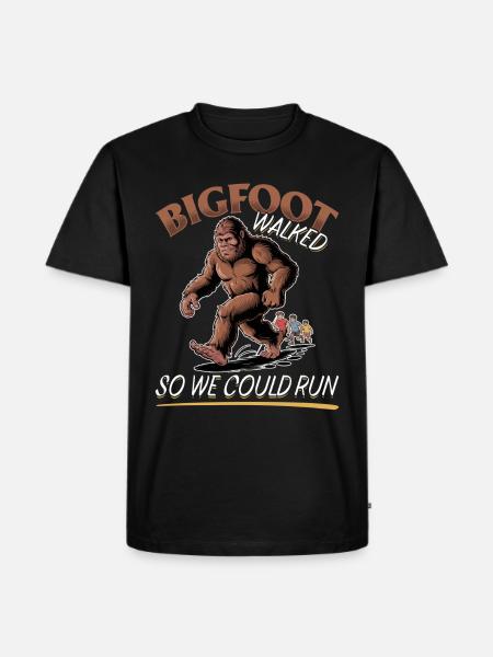 Bigfoot Sasquatch - Männer Premium Bio T-Shirt - Schwarz