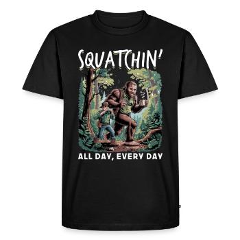 Bigfoot Sasquatch - T-shirt Premium bio Homme - noir - Devant - Nico (187cm)
