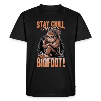 Bigfoot Sasquatch - Men's Premium Organic T-Shirt - black - Front - Nico (187cm)