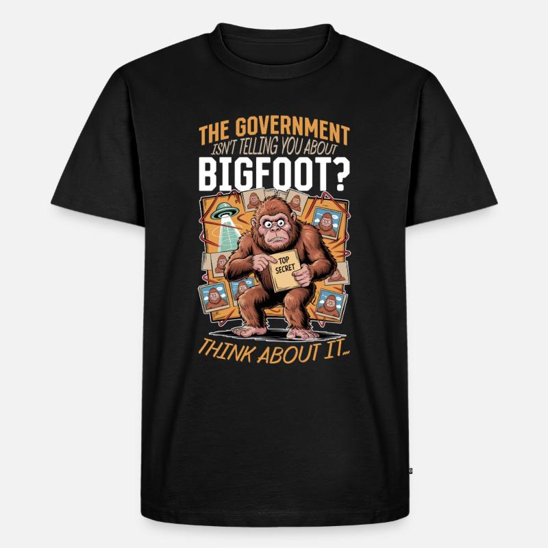 Bigfoot Sasquatch - Männer Premium Bio T-Shirt - Schwarz