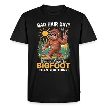 Bigfoot Sasquatch - T-shirt Premium bio Homme - noir - Devant - Nico (187cm)