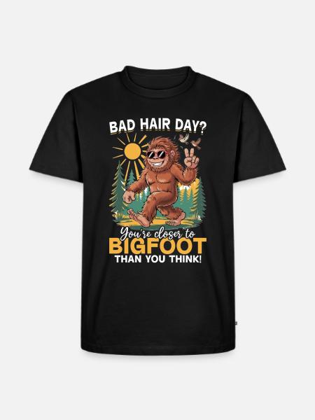 Bigfoot Sasquatch - Männer Premium Bio T-Shirt - Schwarz