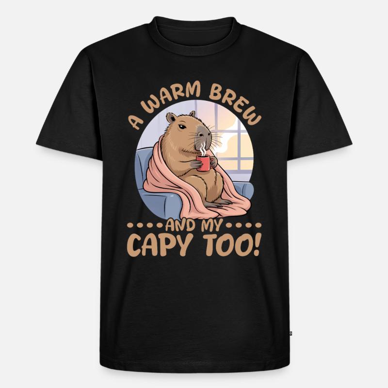 Café Capybara - T-shirt Premium bio Homme - noir
