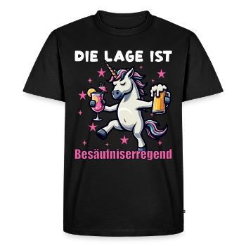 Drunken Unicorn Party design - Men's Premium Organic T-Shirt - black - Front - Nico (187cm)