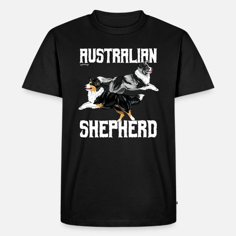 Aussie Double - Männer Premium Bio T-Shirt - Schwarz