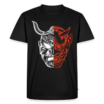 Masque démoniaque Hannya Hannyamaske Japan Oni - T-shirt Premium bio Homme - noir - Devant - Nico (187cm)