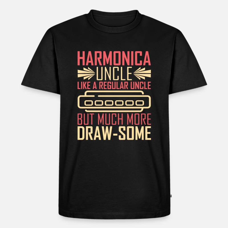 Harmonica harmonica player Uncle - Men's Premium Organic T-Shirt - black