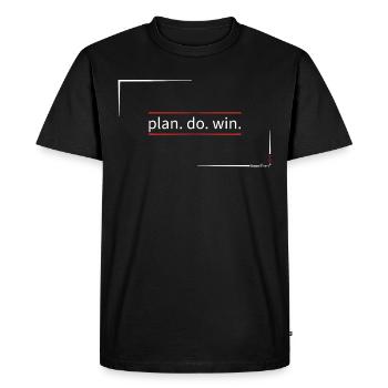 plan.do.win - T-shirt Premium bio Homme - noir - Devant - Nico (187cm)