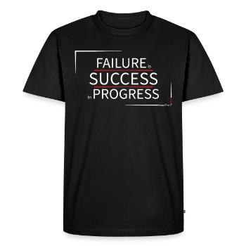 L’ÉCHEC est le SUCCÈS dans le PROGRÈS - T-shirt Premium bio Homme - noir - Devant - Nico (187cm)