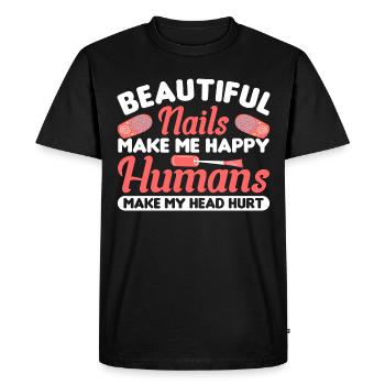 Vernis à ongles Nail Design Manucure Nail Studio Nails - T-shirt Premium bio Homme - noir - Devant - Nico (187cm)