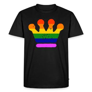 LGBT Gay Pride Crown Crown CSD Rainbow - T-shirt Premium bio Homme - noir - Devant - Nico (187cm)