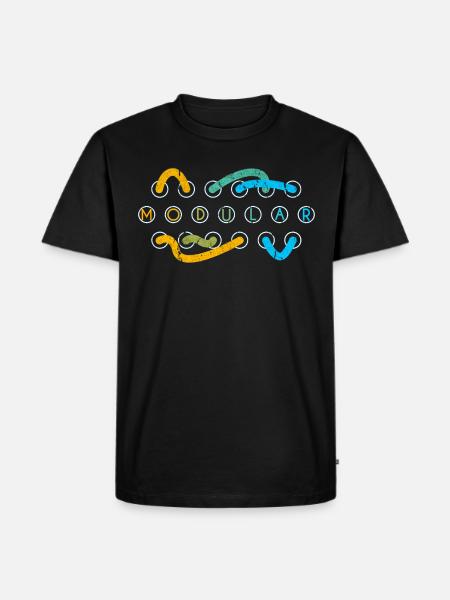 Modular synth patch cable - Men's Premium Organic T-Shirt - black