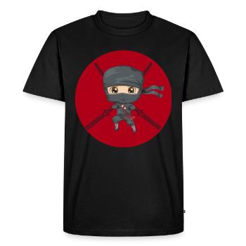 Cute Ninja - Japan Design - Men's Premium Organic T-Shirt - black - Front - Nico (187cm)