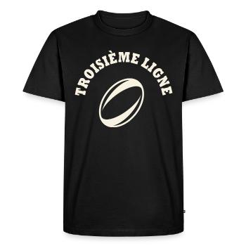 rugby position troisième ligne - T-shirt Premium bio Homme - noir - Devant - Nico (187cm)