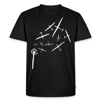 dandelion glider white glide gift idea - Men's Premium Organic T-Shirt - black - Front - Nico (187cm)