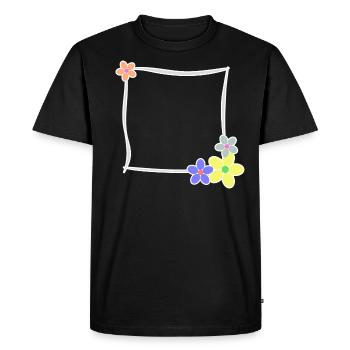 Frame flowers decoration photo frame template - Men's Premium Organic T-Shirt - black - Front - Nico (187cm)
