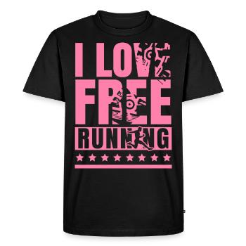 J’adore Parkour Libre Courir Parkourläuferin Spor - T-shirt Premium bio Homme - noir - Devant - Nico (187cm)