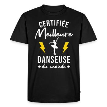 Certifiée meilleure danseuse du monde Cadeau - T-shirt Premium bio Homme - noir - Devant - Nico (187cm)