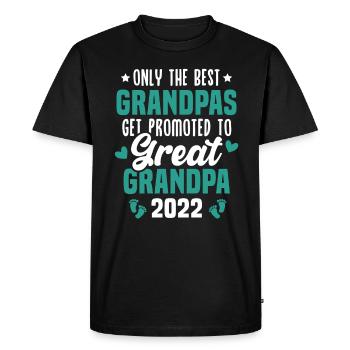 Les meilleurs grands-pères sont promus en 2022 - T-shirt Premium bio Homme - noir - Devant - Nico (187cm)