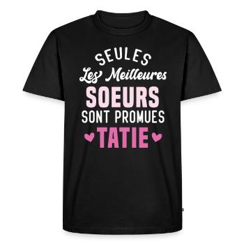 seules les meilleures soeurs sont promues tatie - T-shirt Premium bio Homme - noir - Devant - Nico (187cm)
