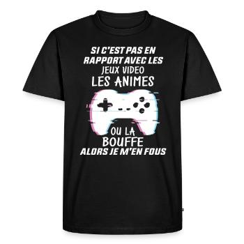 Si C'est Pas En Rapport Avec Les Mangas Jeux Vidéo - T-shirt Premium bio Homme - noir - Devant - Nico (187cm)