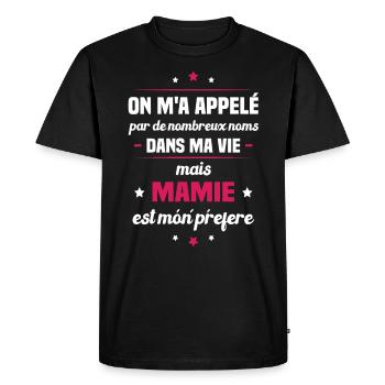 Mon nom parfait est mamie, Cadeau Grand-mère - T-shirt Premium bio Homme - noir - Devant - Nico (187cm)