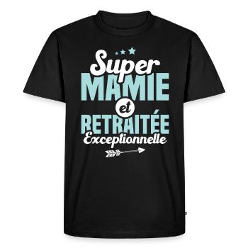 Super mamie et retraitée exceptionnelle - T-shirt Premium bio Homme - noir - Devant - Nico (187cm)