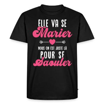 Elle va se marier - T-shirt Premium bio Homme - noir - Devant - Nico (187cm)