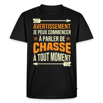 Je Peux Commencer À Parler De Chasse À Tout Moment - T-shirt Premium bio Homme - noir - Devant - Nico (187cm)