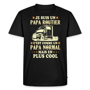 Je suis un papa routier c'est comme un papa - T-shirt Premium bio Homme - noir - Devant - Nico (187cm)