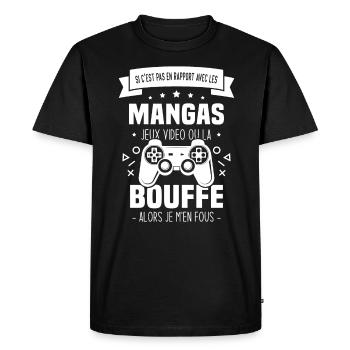 Si C'est Pas En Rapport Avec Les Mangas Jeux Vidéo - T-shirt Premium bio Homme - noir - Devant - Nico (187cm)