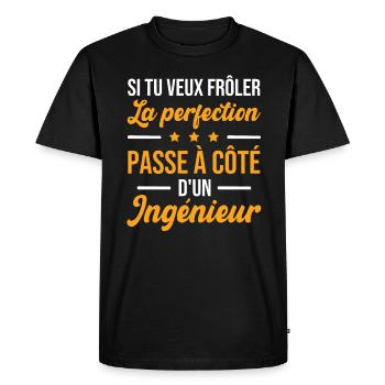 Humour Cadeau Pour Ingénieur - T-shirt Premium bio Homme - noir - Devant - Nico (187cm)