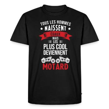 Les Plus Cool Hommes Deviennent Motard - T-shirt Premium bio Homme - noir - Devant - Nico (187cm)